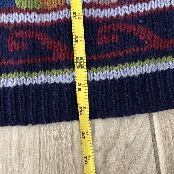 Vintage Susann D Women's Sheltand Wool Sweater Size L Geometric Design Hong Kong - Picture 8 of 8